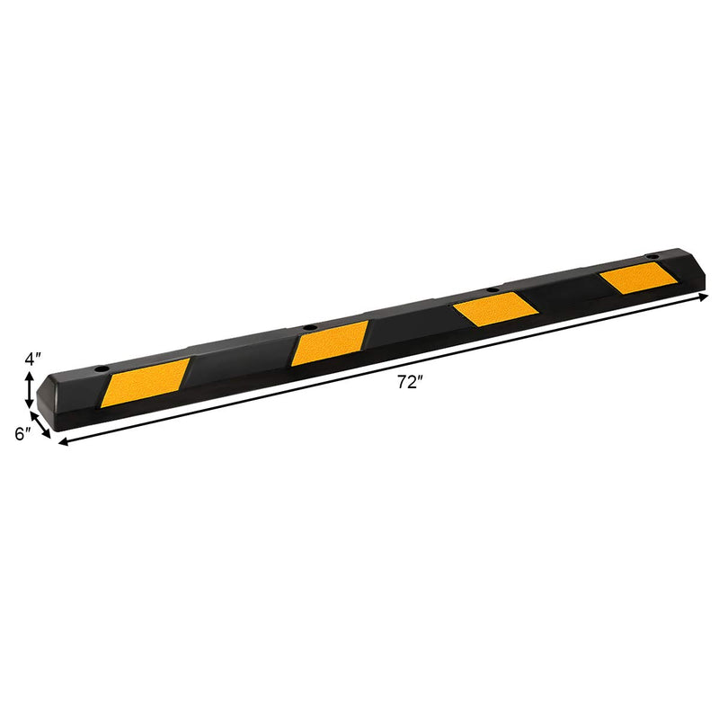 Load image into Gallery viewer, Goplus Rubber Parking Curb, 72&quot; Heavy Duty Packing Block Parking Target with 8 High Reflective Yellow Safety Stripes - GoplusUS
