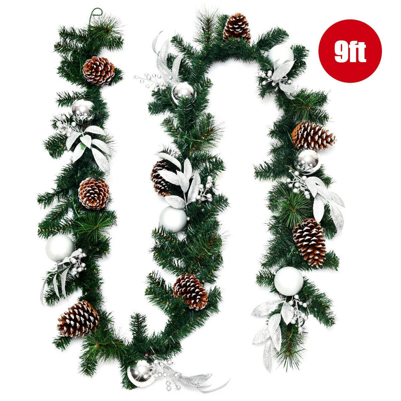 Load image into Gallery viewer, 9FT Pre-lit Christmas Garland, with 50 LED Lights - GoplusUS
