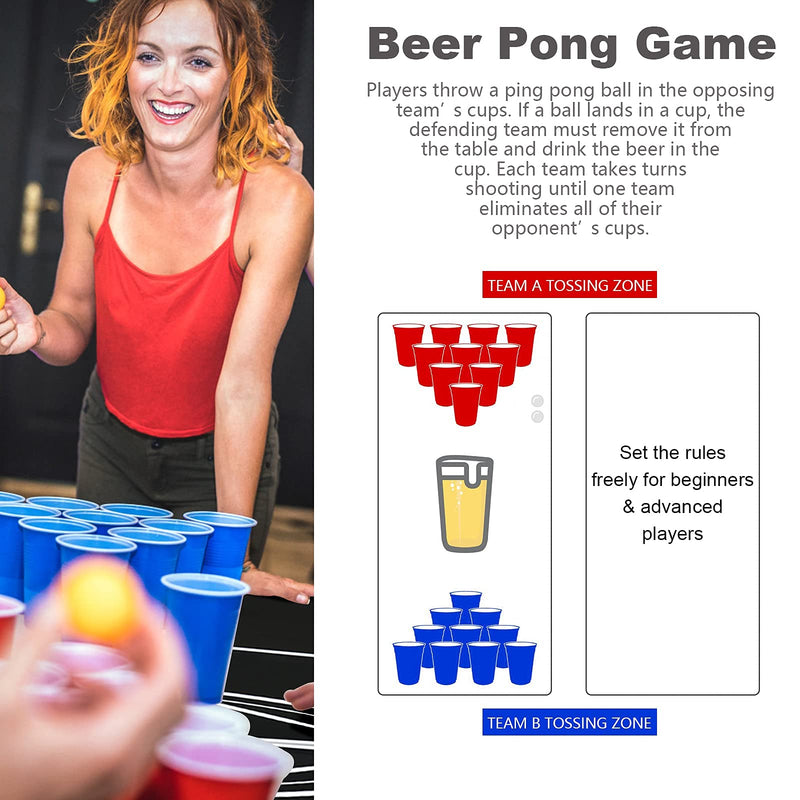 Load image into Gallery viewer, 8 Ft Portable Beer Pong Table, Foldable Party Pong Tailgate Table - GoplusUS
