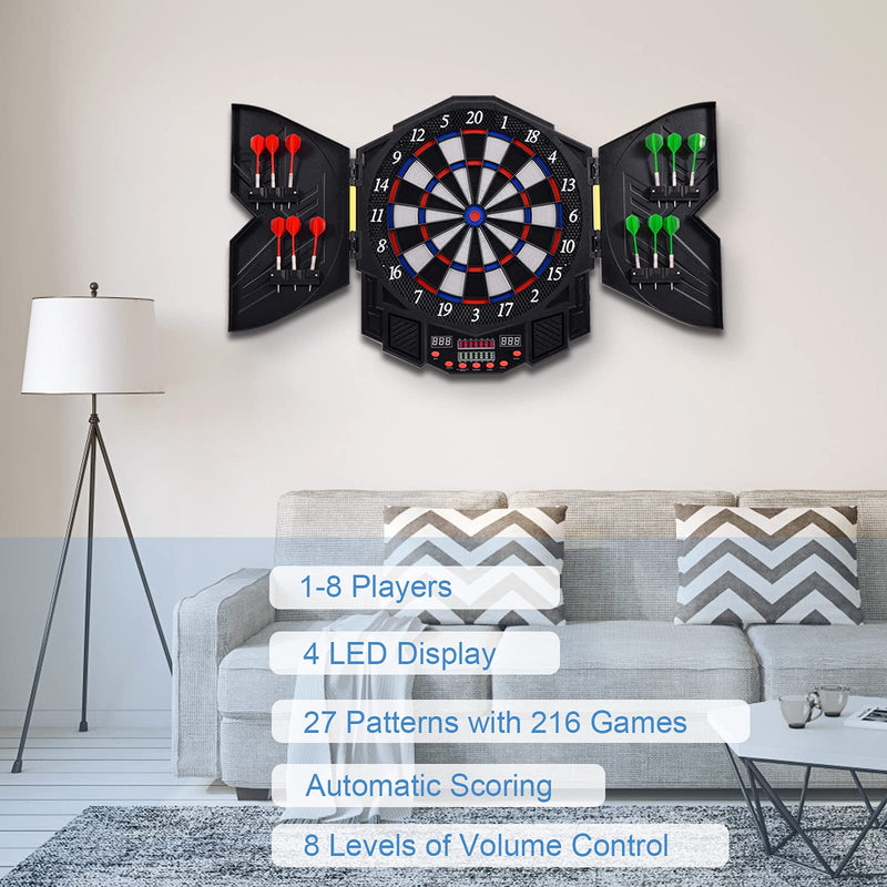 Load image into Gallery viewer, Professional Electronic Dart Board Cabinet Set Dartboard Game Room LED Display
