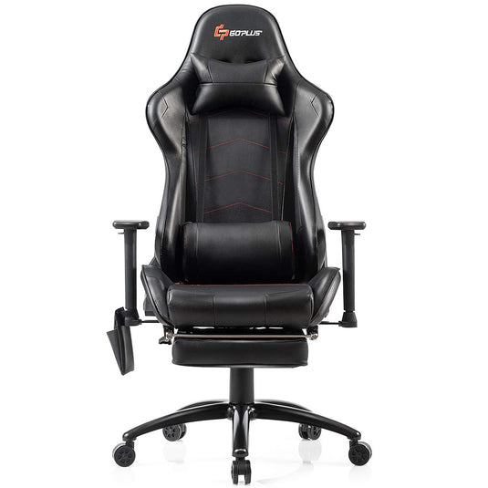 Goplus Massage Gaming Chair, Reclining Backrest, Handrails and Seat Height Adjustment Racing Computer Office Chair - GoplusUS