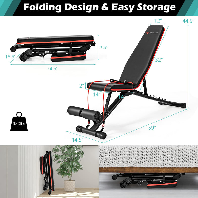 Load image into Gallery viewer, Adjustable Utility Weight Bench, Multifunctional Dumbbell Bench - GoplusUS
