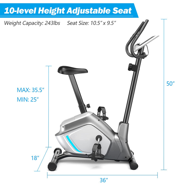 Load image into Gallery viewer, Goplus Magnetic Stationary Upright Exercise Bike, Indoor Cycling Bike w/ 8-level Resistances - GoplusUS
