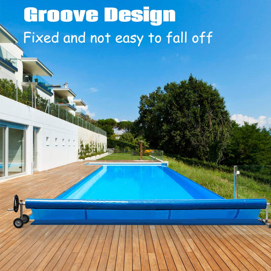 14 Feet Swimming Pool Cover Reel Set for Inground Pools Pool Solar Cover Reel Aluminum Solar Blanket Reel