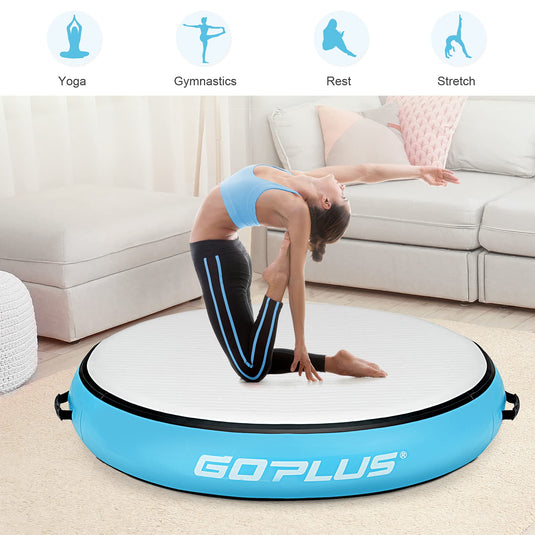 3.3FT Inflatable Gymnastic Mat, 8" Thick Air Spot Tumbling Exercise Training Mat - GoplusUS