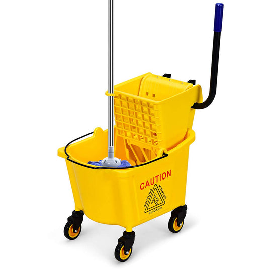 Commercial Mop Bucket with Wringer, Household Portable Mop Bucket - GoplusUS