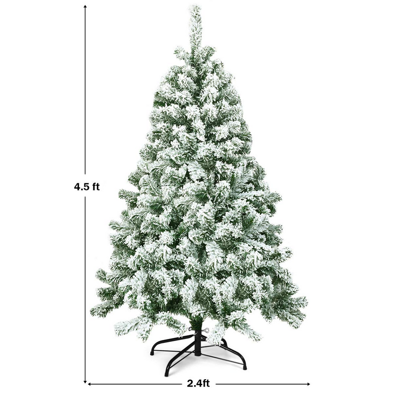 Load image into Gallery viewer, Goplus 4.5FT Snow Flocked Christmas Tree, Artificial Hinged Pine Tree with Premium PVC Needles &amp; Solid Foldable Metal Stand - GoplusUS
