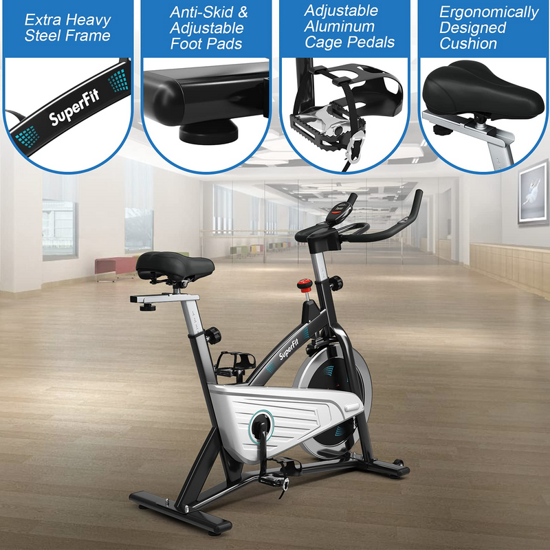 Load image into Gallery viewer, Goplus Magnetic Stationary Bike, Indoor Exercise Cycling Bike Smooth Belt Drive - GoplusUS
