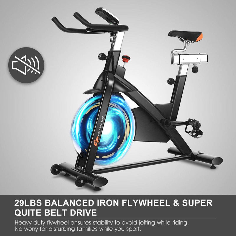 Load image into Gallery viewer, Indoor Cycling Bike, Stationary Bicycle with Flywheel and LCD Display - GoplusUS
