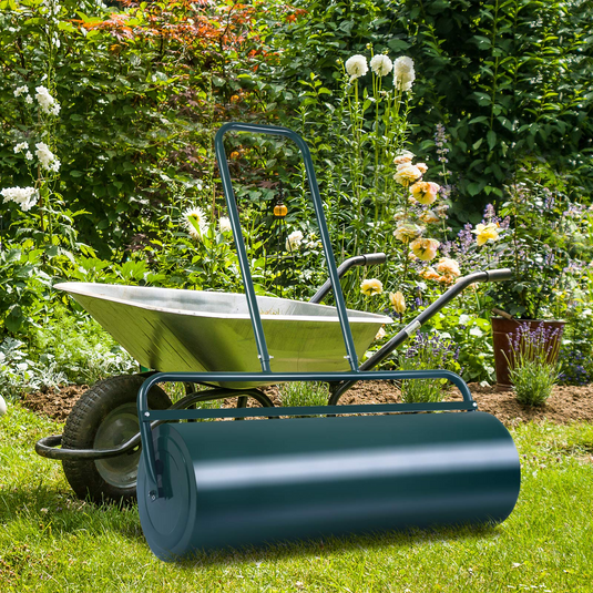 Lawn Roller Tow Behind Water Filled Push for Garden, Green - GoplusUS