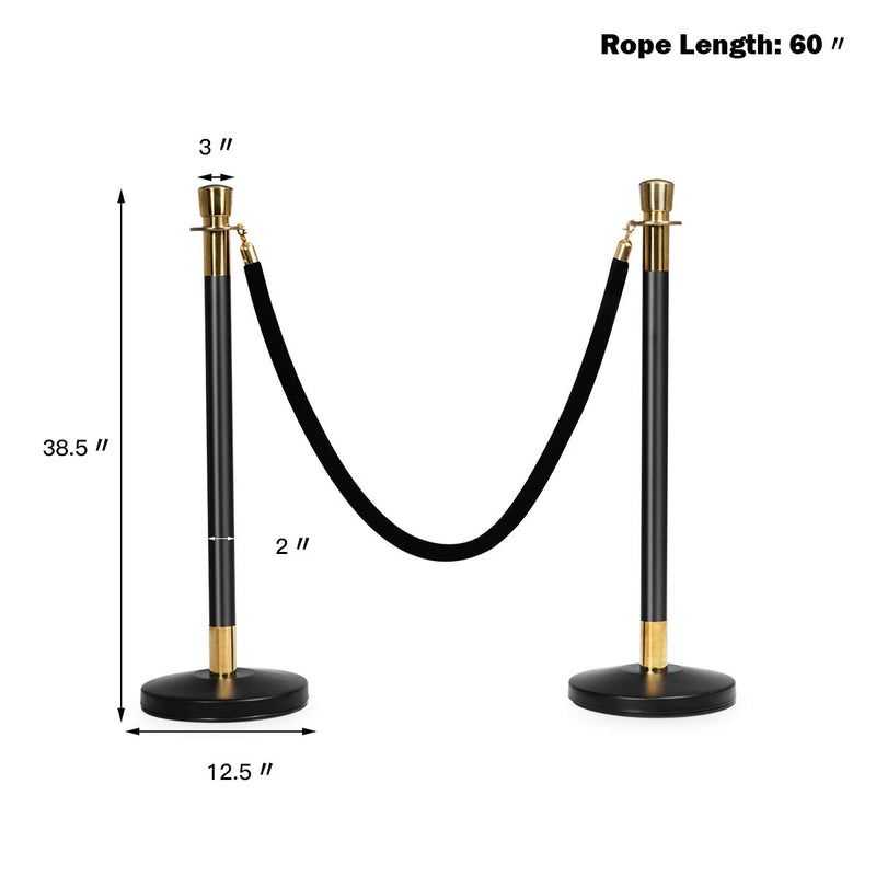 Load image into Gallery viewer, 6pcs Stanchion Set, Crowd Control Barrier Stainless Steel Stanchion Posts Queue Pole - GoplusUS
