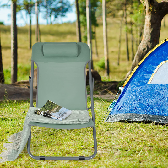 Goplus Beach Sling Chair for Adults 2 Pcs Portable Folding Camping Chair