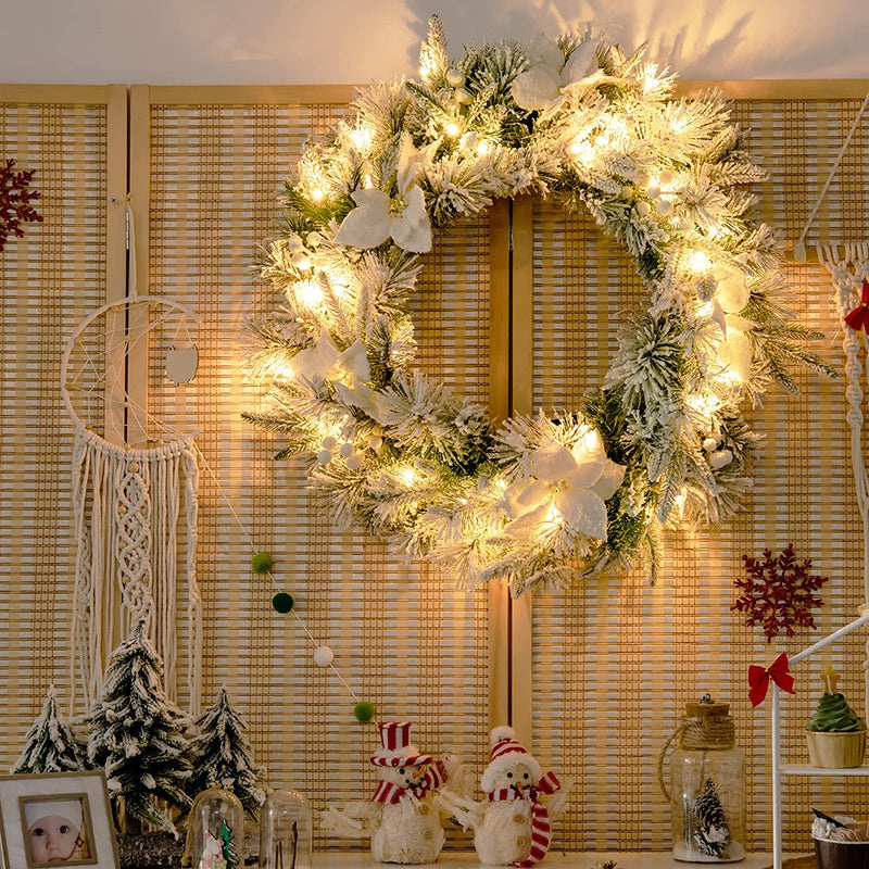 Load image into Gallery viewer, 24&#39; Pre-lit Artificial Christmas Wreath - GoplusUS
