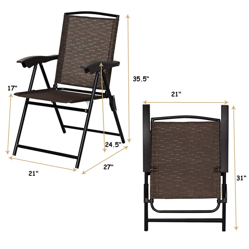 Load image into Gallery viewer, Sets of 4 Folding Sling Chairs Portable Chairs
