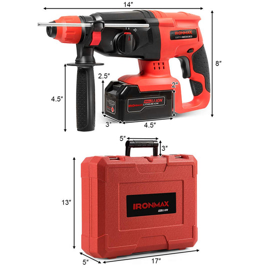 1 Inch SDS Plus Cordless Rotary Hammer Drill - GoplusUS