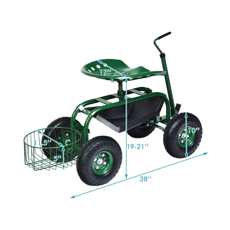 Load image into Gallery viewer, Garden Cart Gardening Workseat w/Wheels - GoplusUS
