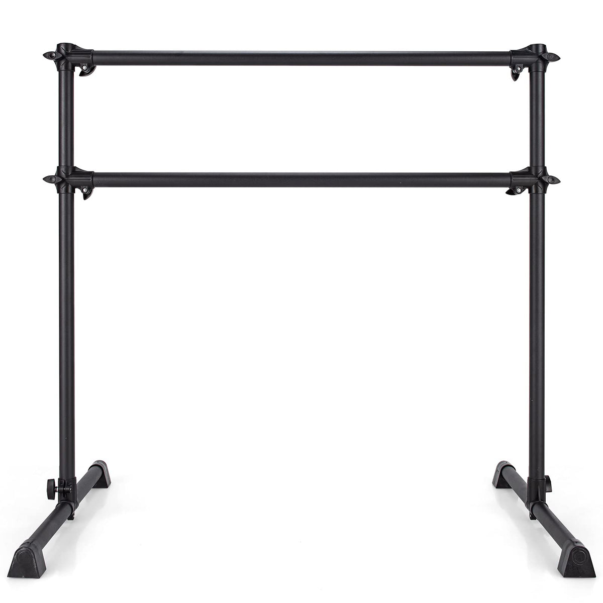 Goplus Double Ballet Barre Bar, Portable 4 FT Freestanding Dancing Bar w/ 7" - 46" Adjustable Height - GoplusUS