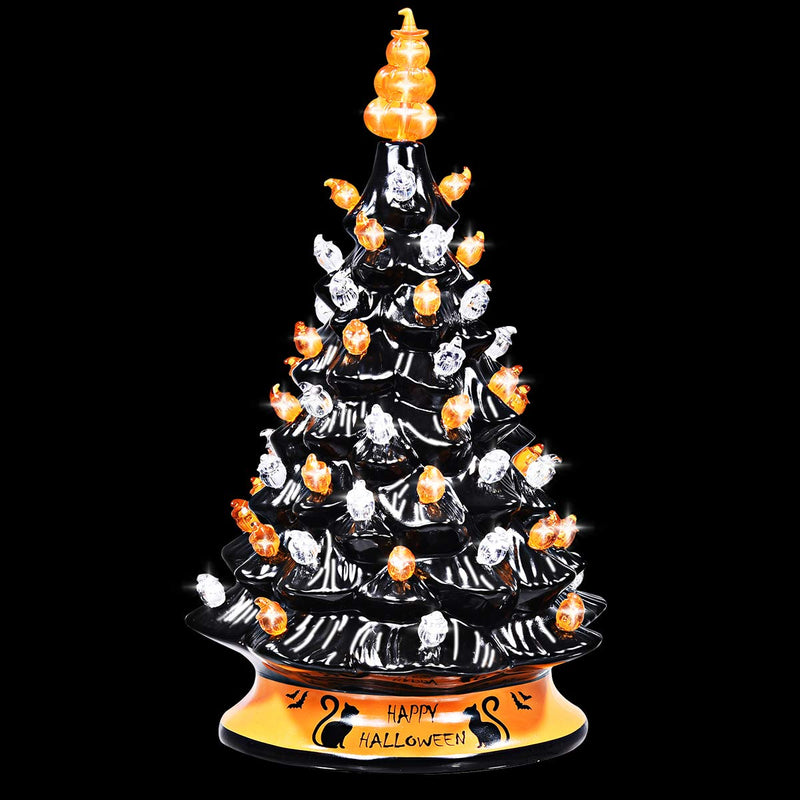 Load image into Gallery viewer, Hand-Painted Ceramic Tabletop Christmas Tree Forever Lighted Holiday Decorations - GoplusUS
