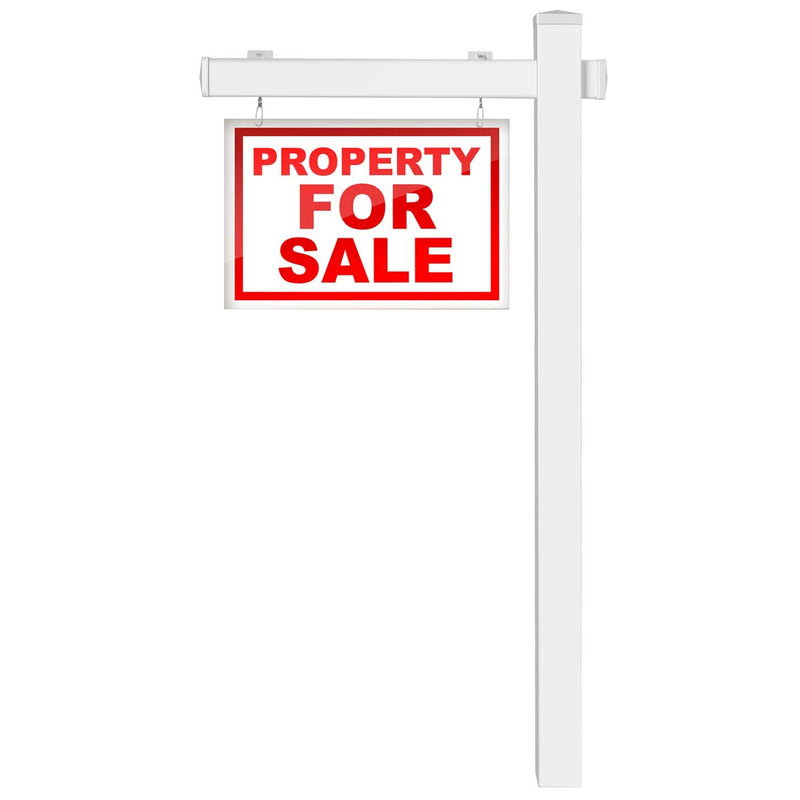 Load image into Gallery viewer, Goplus Vinyl UPVC Real Estate Sign Post, 6 Ft Realtor Yard Sign Post for Open - GoplusUS
