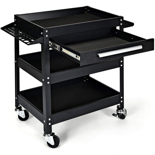 Service Tool Cart Tool Organizers, 330 LBS Capacity 3-Tray Rolling Utility Cart