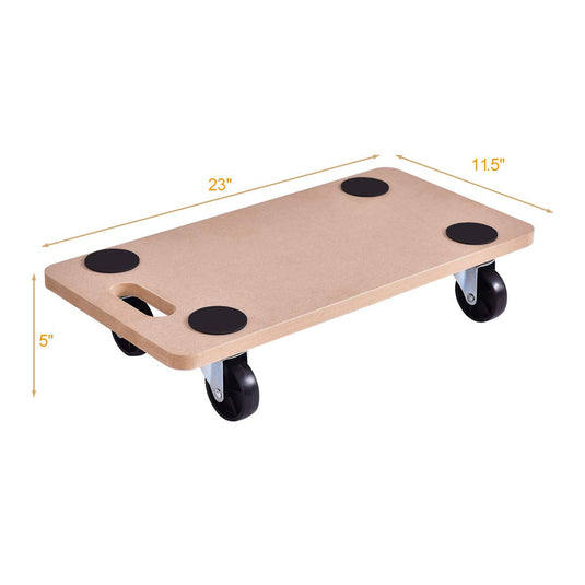 Moving Dolly Heavy Duty Wood Furniture Dollies Movers Carrier (23" x11.5" Platform) - GoplusUS