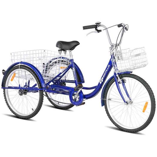 Goplus Adult Tricycle Trike Cruise Bike Three-Wheeled Bicycle with Large Size Basket for Recreation