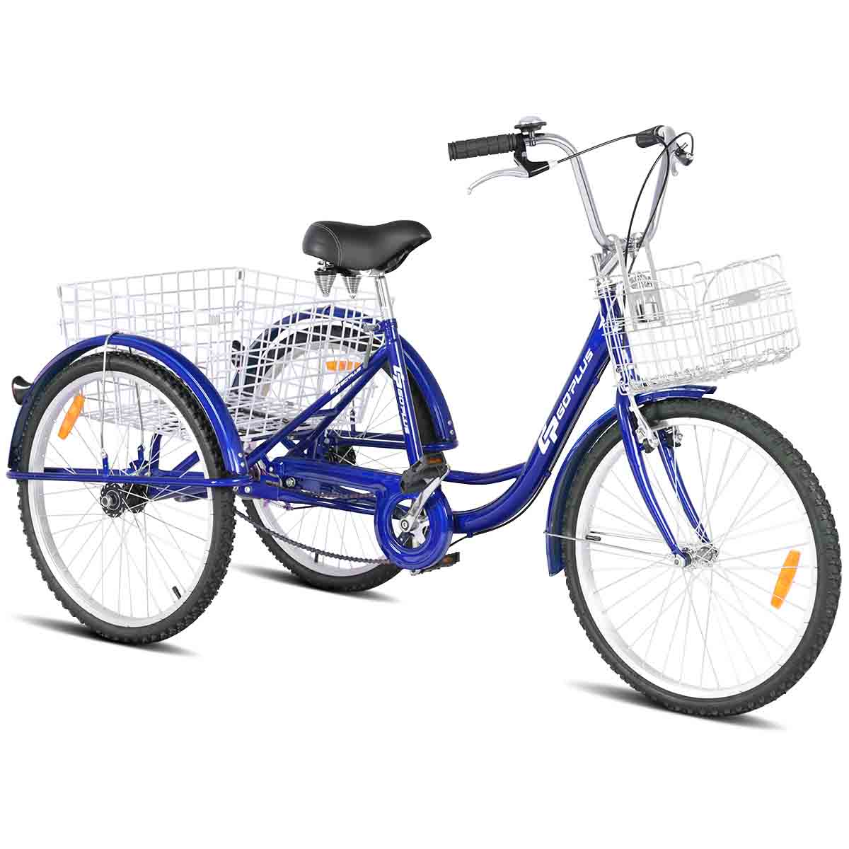 Goplus Adult Tricycle Trike Cruise Bike Three-Wheeled Bicycle with Large Size Basket for Recreation