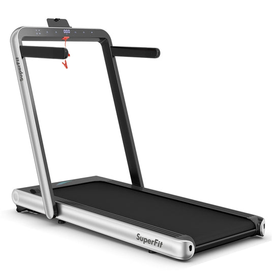 SuperFit 2.25HP 2 in 1 Folding Treadmill with App, Speaker and