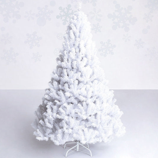 White Christmas Tree with Solid Metal Legs Perfect for Holiday Indoor and Outdoor Decoration