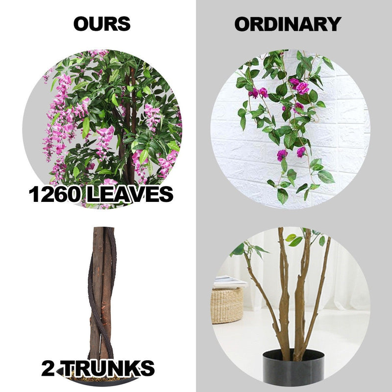 Load image into Gallery viewer, 6FT Fake Wisteria Tree Artificial Greenery Plants in Nursery Pot Decorative Trees for Home - GoplusUS
