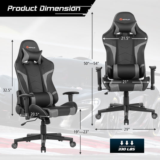 Gaming Chair, Massage Office Chair Computer Gaming Racing Chair - GoplusUS