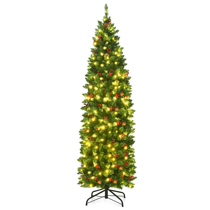 Load image into Gallery viewer, Goplus Pre-Lit Pencil Christmas Tree - GoplusUS
