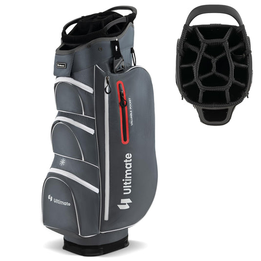 Goplus Golf Cart Bag with 15-Way Top Dividers