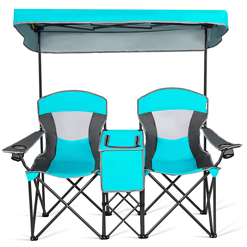 Load image into Gallery viewer, Goplus Double Camping Seat w/Shade Canopy - GoplusUS

