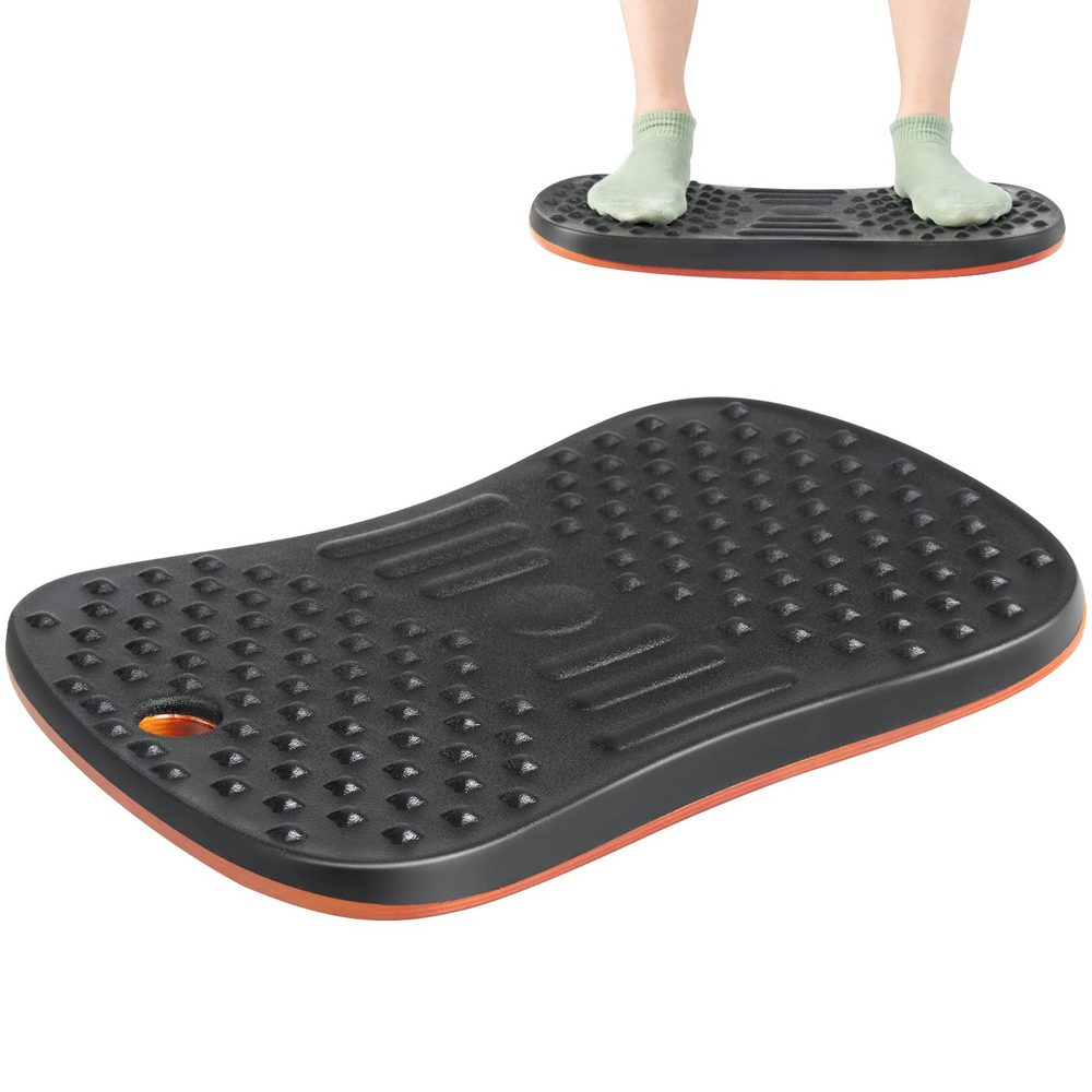 Goplus Standing Desk Wooden Balance Board, 360 Rotation Anti Fatigue Mat Wobble Board with 138 Massage Points & Anti-Slip Base - GoplusUS