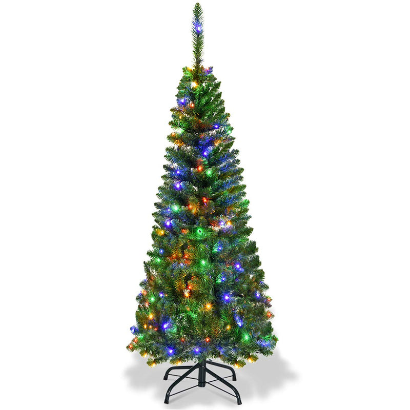 Load image into Gallery viewer, Goplus 4.5FT / 6.5FT / 7.5FT Prelit Pencil Christmas Tree, Premium Hinged Fir Tree - GoplusUS

