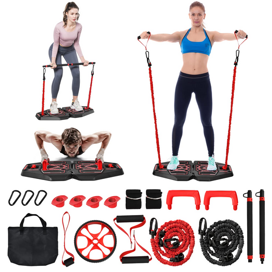 Goplus Portable Home Gym Workout Equipment w/ 8 Exercise Accessories - GoplusUS