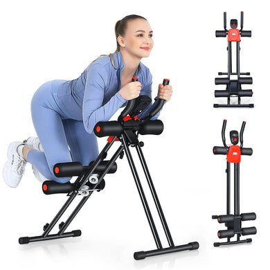 Foldable Core Abdominal Trainer, AB Workout Machine Exercise Equipment with 3 Adjustable Levels - GoplusUS