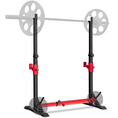 Adjustable Barbell Rack Stand, Multi-function Squat Rack Dip Station w/ Weight Plates Storage - GoplusUS