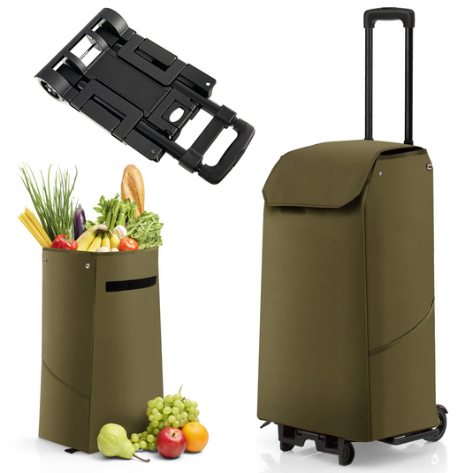Heavy-Duty Utility Grocery Cart with Removable Waterproof Bag - GoplusUS