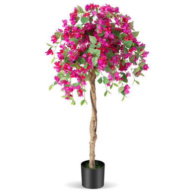 Goplus 4.5FT Bougainvillea Artificial Tree, Fake Potted Plant w/ 312 Flowers - GoplusUS