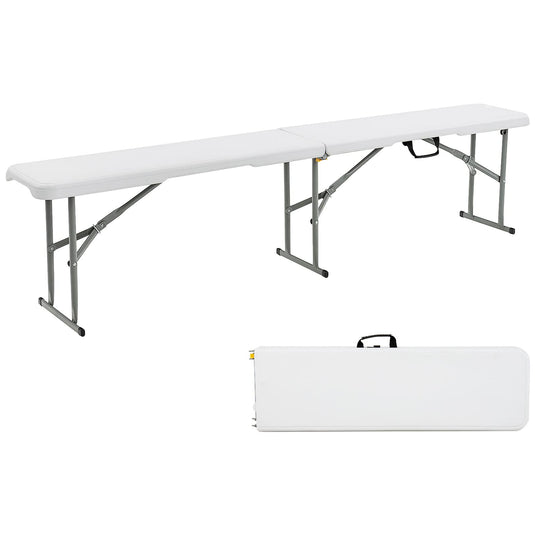 Goplus 6 Feet Plastic Folding Bench, Portable Foldable Bench Seat with 550 lbs Capacity - GoplusUS