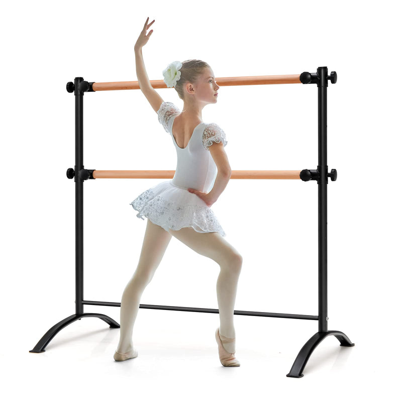 Goplus 4 FT Portable Ballet Barre, 46 Freestanding Adjustable Double –  GoplusUS