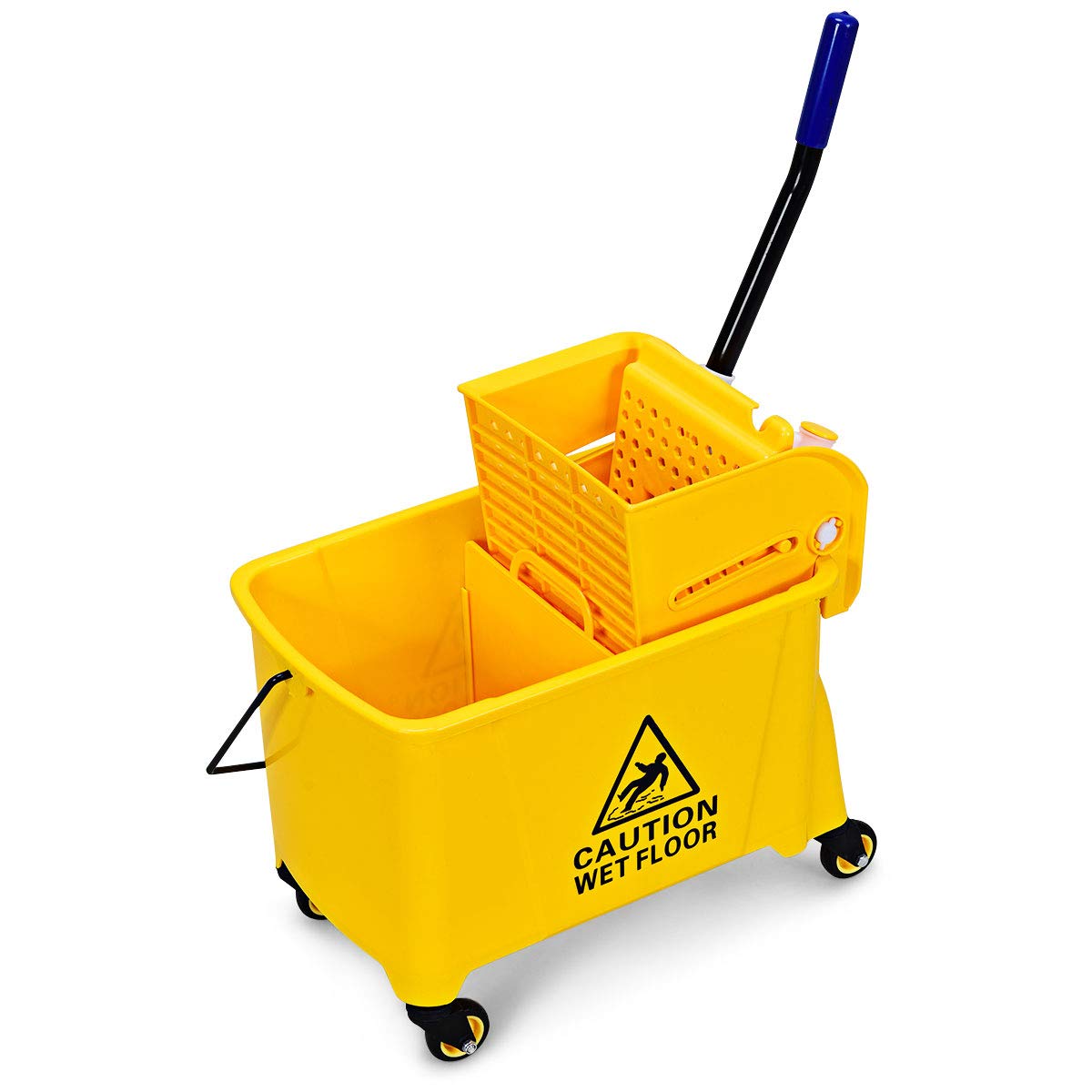 GOPLUS Commercial Mop Bucket with Wringer, Household Portable Mop Bucket, Ideal for Household and Public Places Floor - GoplusUS