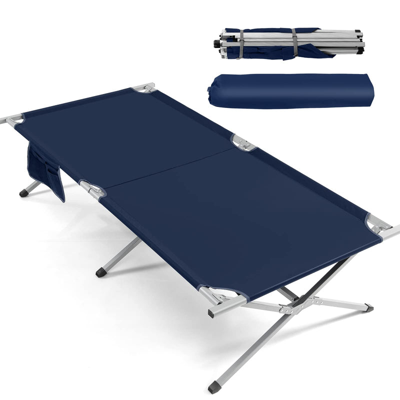 Load image into Gallery viewer, Goplus Camping Cot, 42&quot; Extra Wide Folding Camping Cot w/Storage Pocket - GoplusUS
