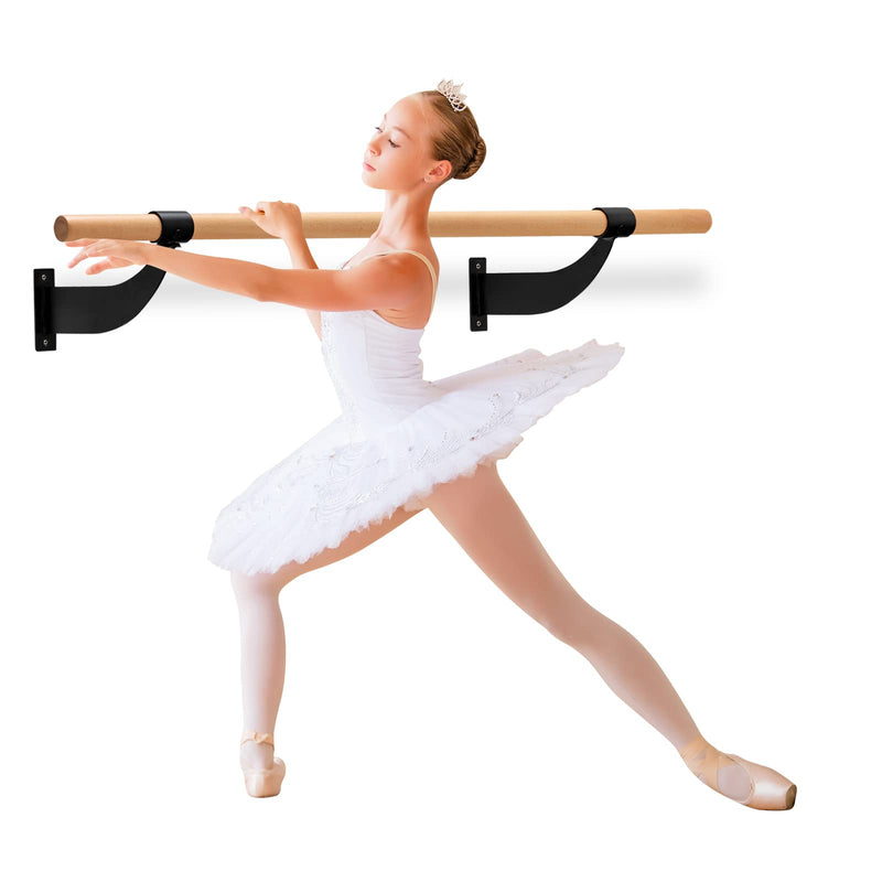 Goplus Double Ballet Barre Bar, Portable 4 FT Freestanding Dancing Bar w/  7” - 46” Adjustable Height, Barre Exercise Equipment Bar for Home School