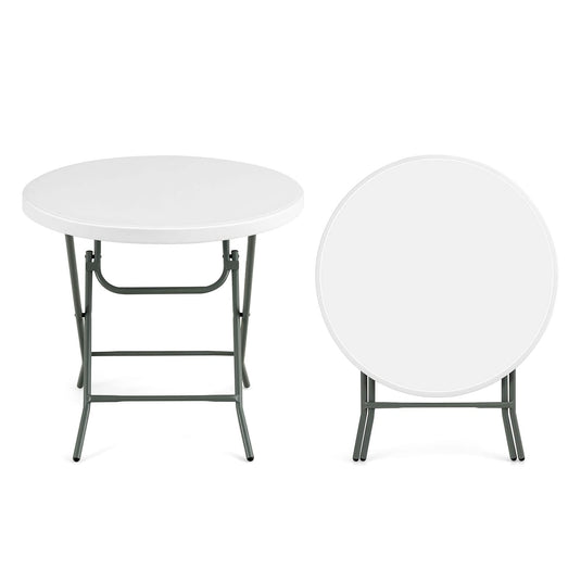 Goplus 32'' Round Folding Table, Foldable Plastic Card Table - GoplusUS