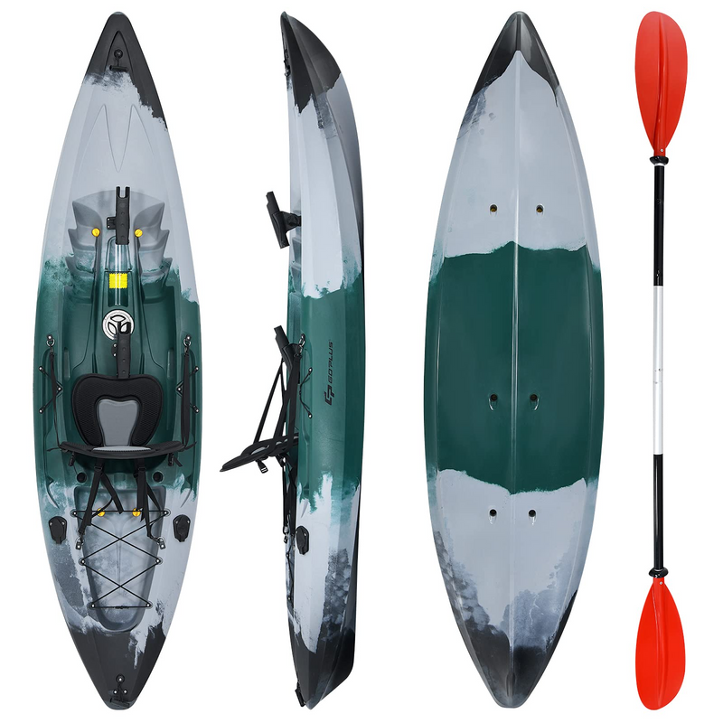 Goplus Sit-on-Top Fishing Kayaks for Adults, 9.7 FT One Person Recreational  Touring Kayak