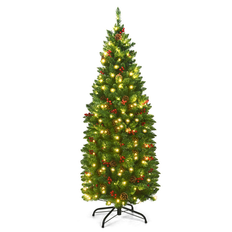 Load image into Gallery viewer, Goplus Pre-Lit Pencil Christmas Tree - GoplusUS
