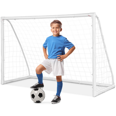 Goplus Soccer Goal, 6 FT x 4 FT Soccer Net with Strong PVC Frame - GoplusUS